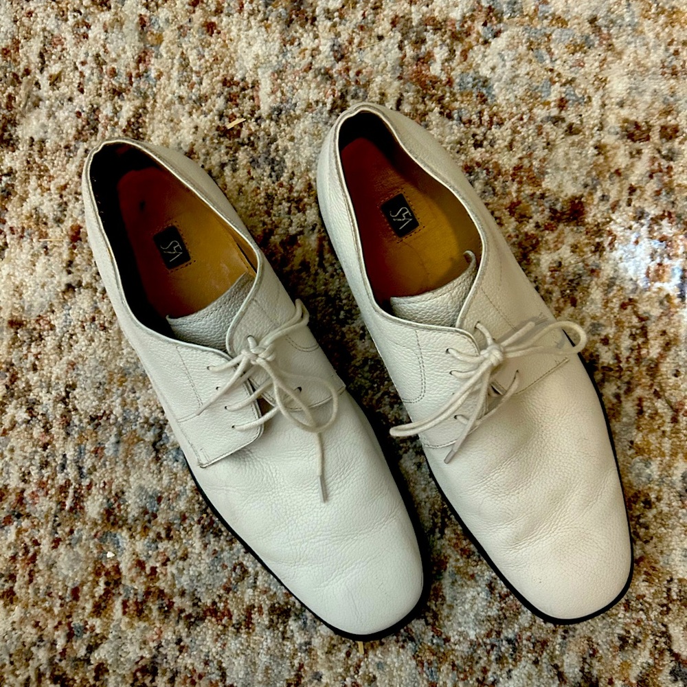 Italian White Leather Dress Shoes - Men’s 10.5